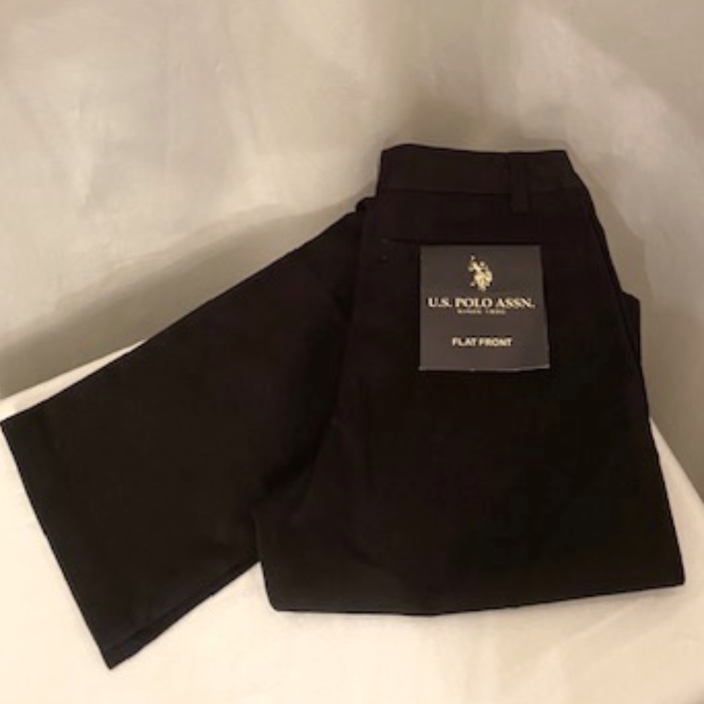 U.S. Polo Assn. Black Flat Front Slacks Boys Size 14